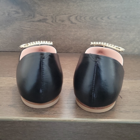 Roger Vivier black leather flats with bling bling buckle - Picture 9 of 9